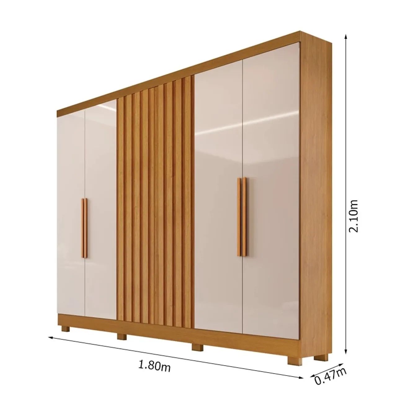 Guarda roupa 6 portas ripado 100% MDF !! Rf