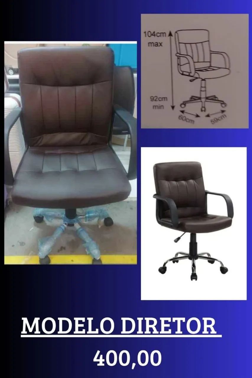 Cadeira de Escritório Presidente - Conforto e Design - Foto 6