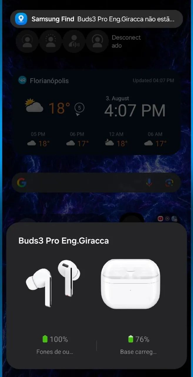 Samsung Buds3 Pro caixa de carregamento 