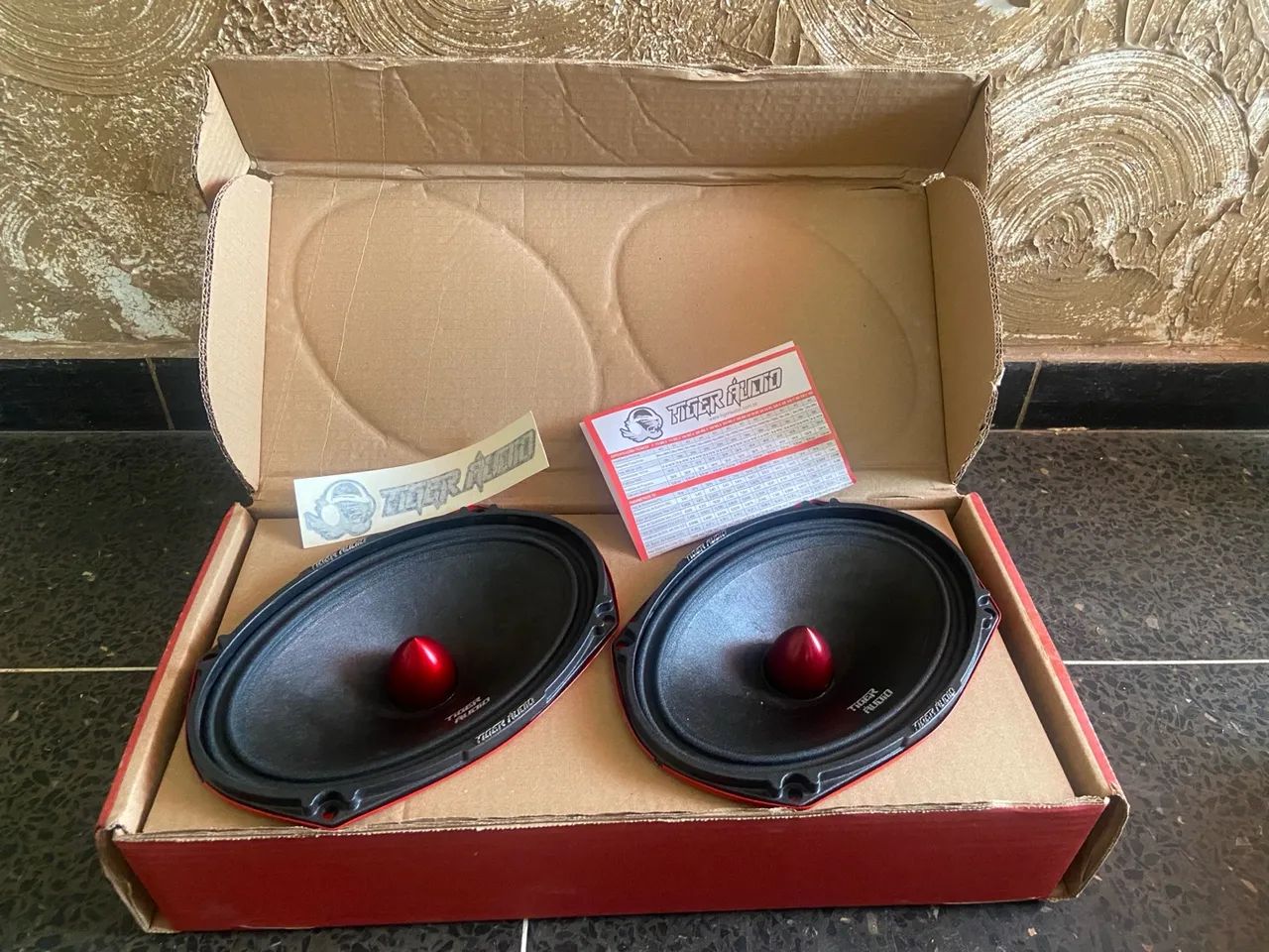 14 pares de 6x9 tiger audio (440w rms )novos na caixa com nota!