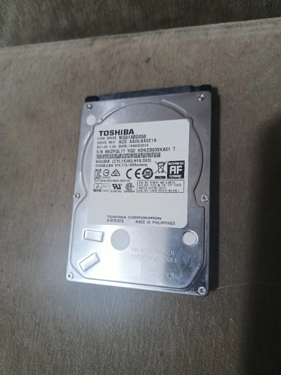 HD de armazenamento 500Gb Toshiba 