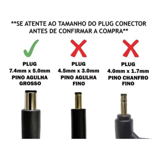 Carregador para Notebook DELL fonte pino Grosso 7.4*5.0 - Foto 2