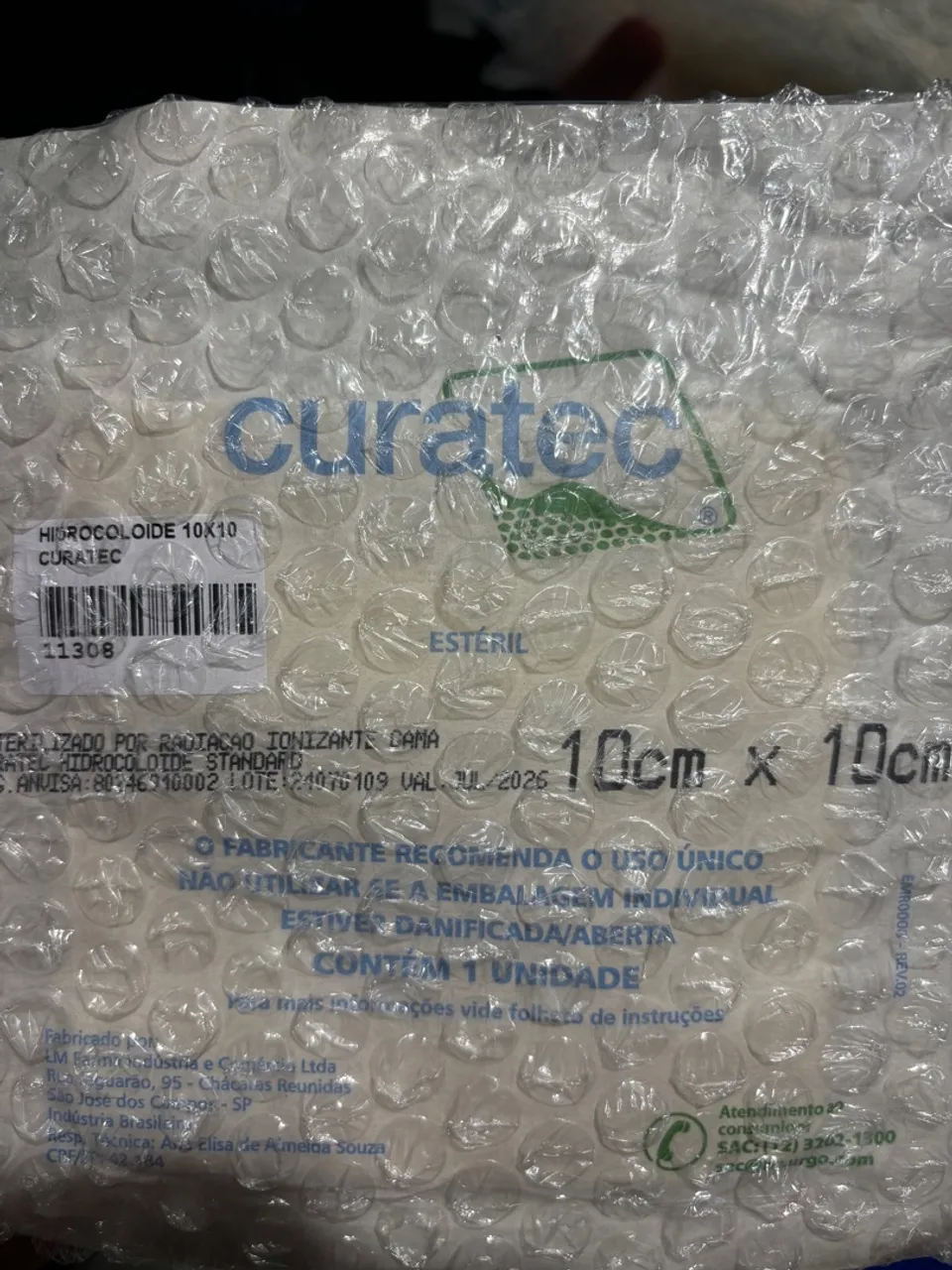 Curatec Hidrocoloide 10x10 - 1 Unidade