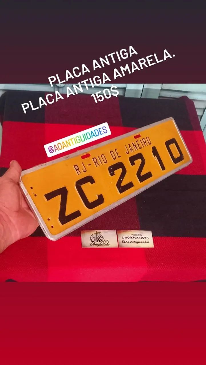 Placa antiga amarela - Foto 2