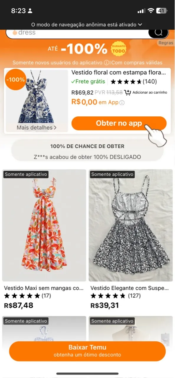 Vestido Floral com Estampa Floral Grátis!