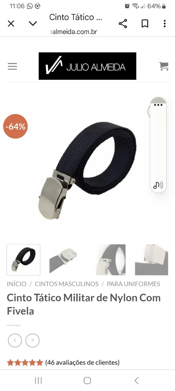Cintos com fivela Aço