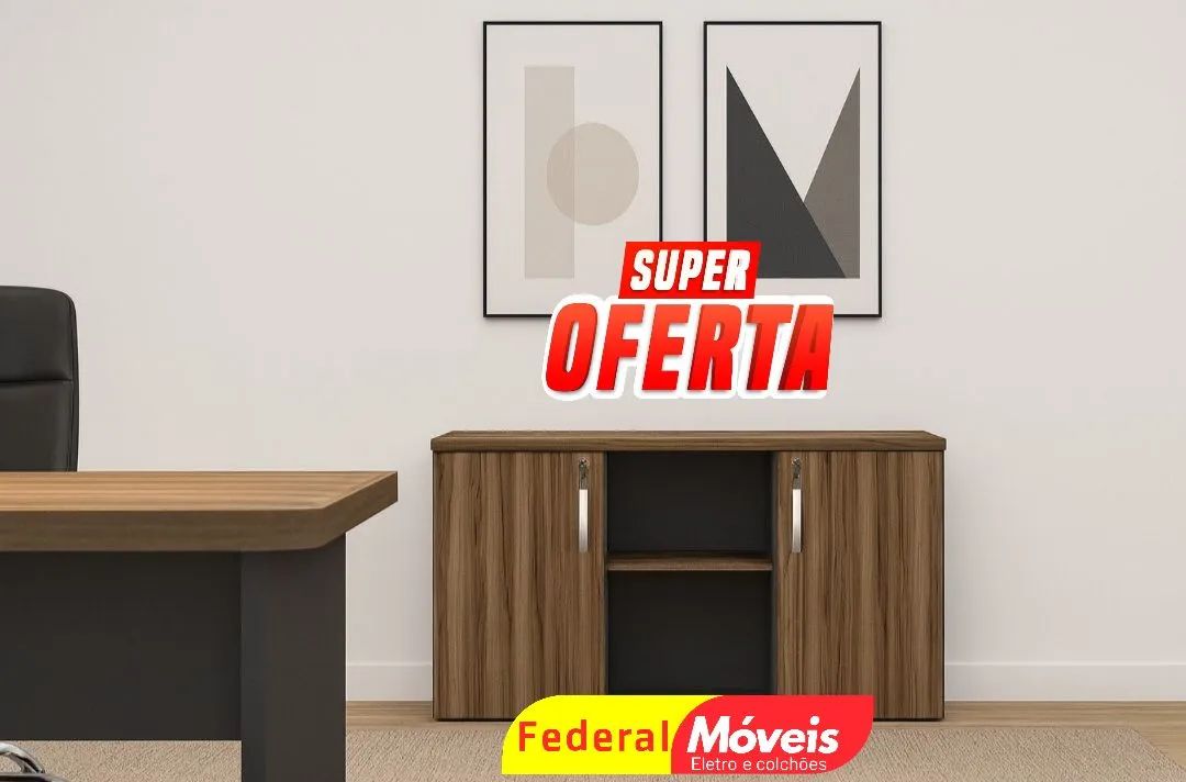 Armário Baixo 2 Portas 0,75x1,32x0,42 - Funcional e perfeito para seu escritório!