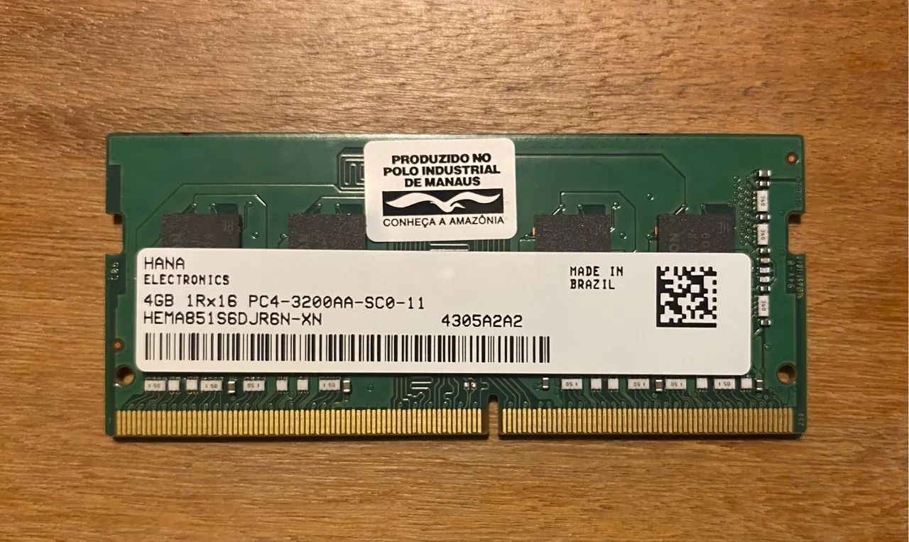 Memória RAM DDR4 4GB 3200 mhz para notebook