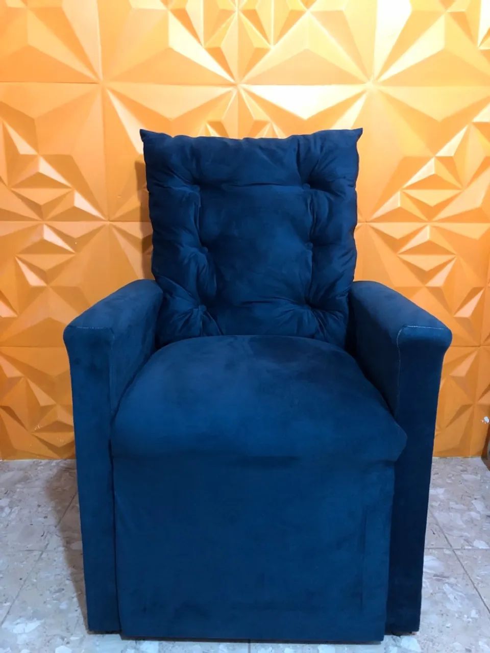 Poltrona Azul Com Puff64985854341121121