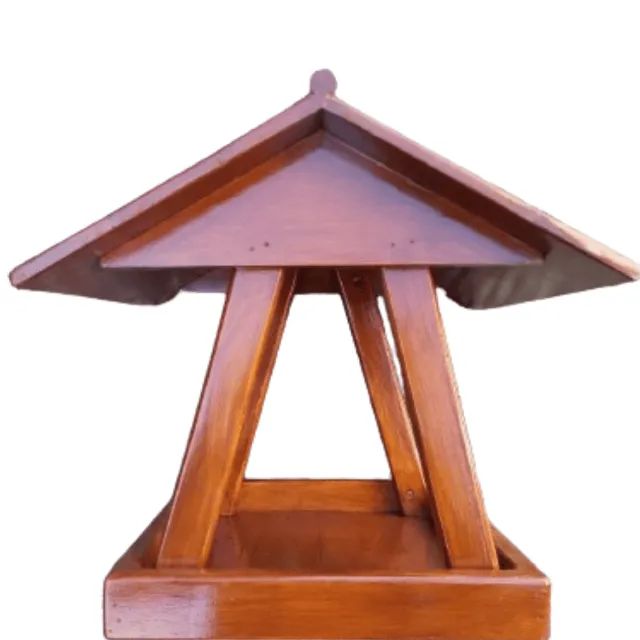 Comedouro p/ Aves Tratador de Pássaros em Madeira c/ Verniz - Foto 5
