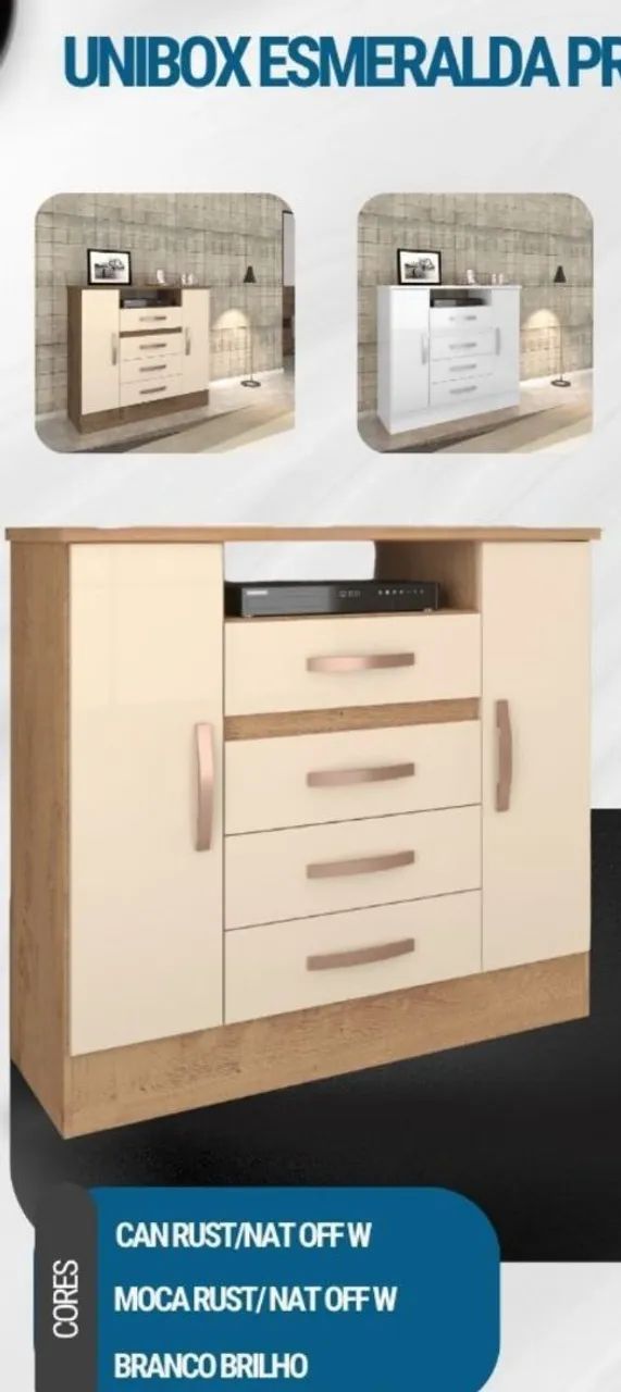 CÔMODA 4 GAVETAS 2 PORTAS - Foto 4