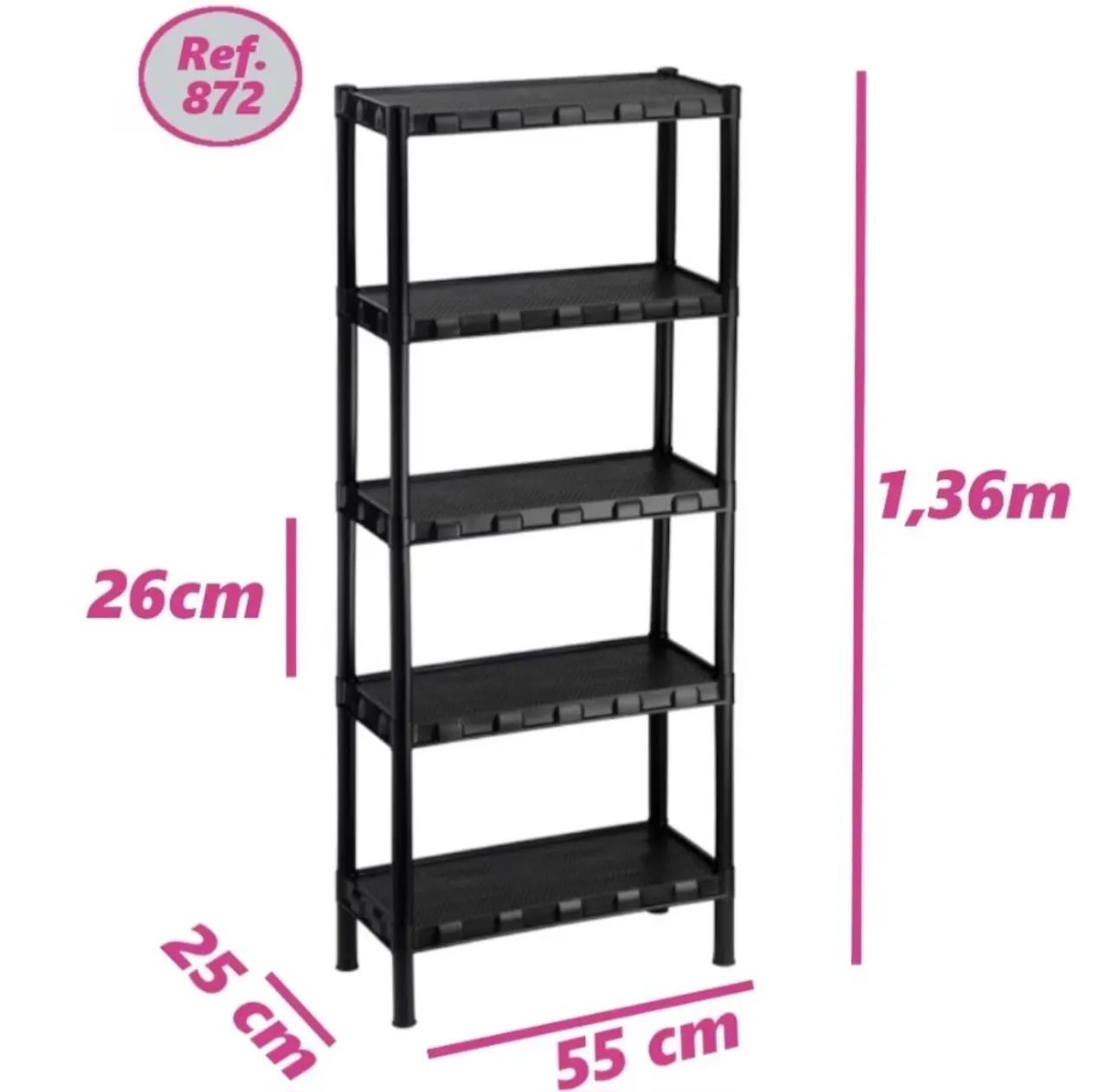Estante prateleira multiuso modular organizadora em plástico resistente - 5 prateleiras - Foto 3
