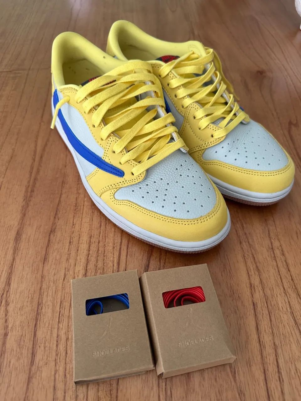 Tênis Travis Scott x Air Jordan 1 Low Canary - Calçados Tênis Travis Scott x Air Jordan 1 Low Canary - Calçados
