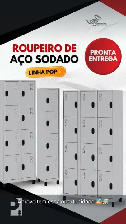 ARMARIOS PARA FUNCIONARIOS EM AÇO E COM ACENTERACO ITAPUA * LOJA 
