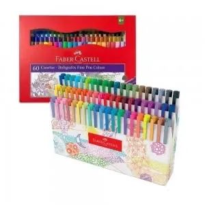 Canetas Fine Pen Faber-Castell 60 cores - Lacradas