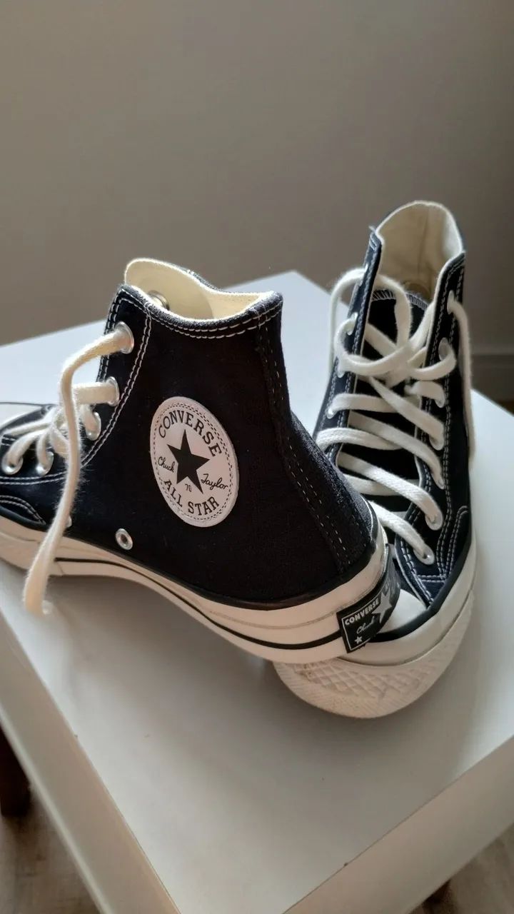 Tênis Converse Chuck 70 Hi Vintage Preto e Branco - Foto 2