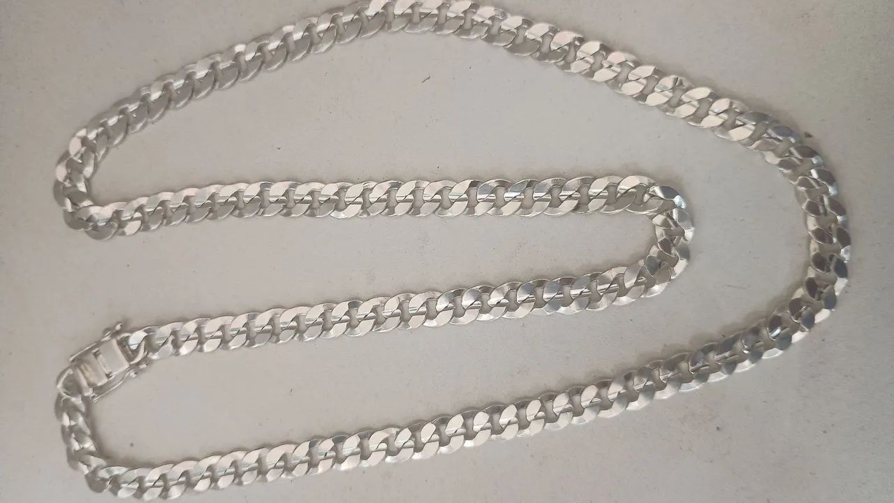 Cordão de prata 950,cm 70cm, peso 57.2 gramas 