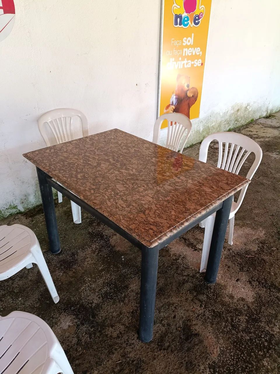 Mesa de ferro com tampo de granito - Foto 4