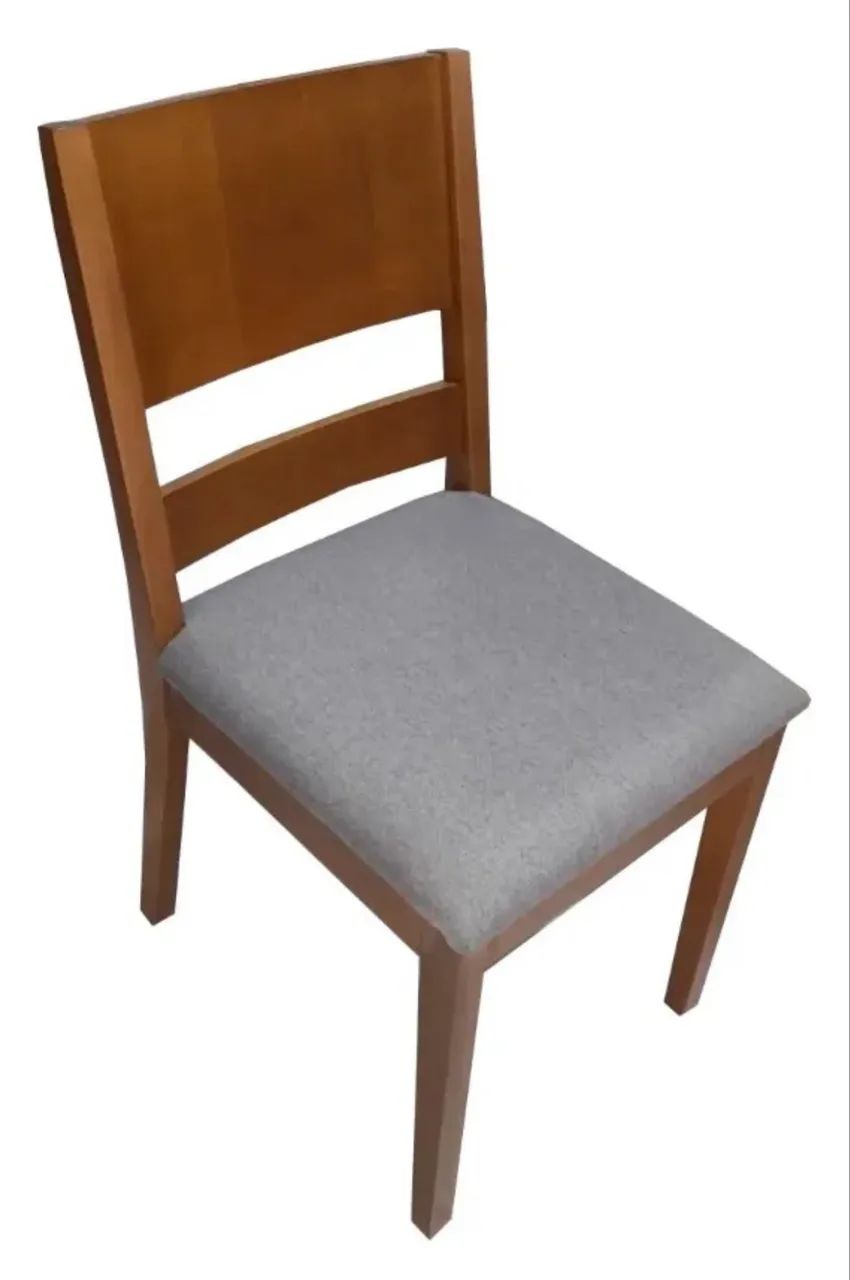 Solid Wood Chair with Gray Linen Fabric – NEW, READY FOR IMMEDIATE DELIVERY