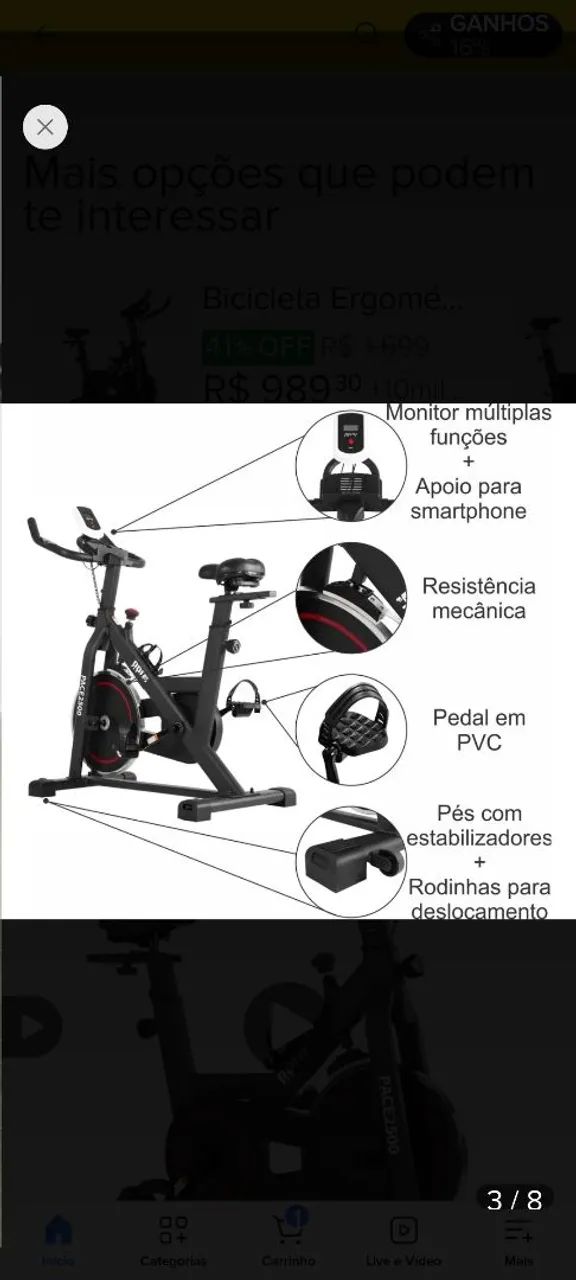 Vendo bicicleta ergométrica seminova - Foto 5