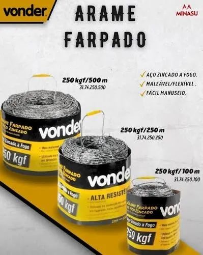 Arame farpado Vonder 100m 250m 500m - Foto 3