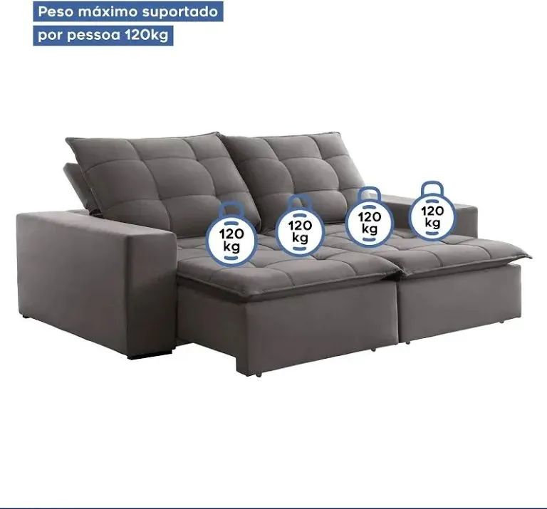 Sofá Cama Reclinável 2,20 Oficina Designer  - Foto 5