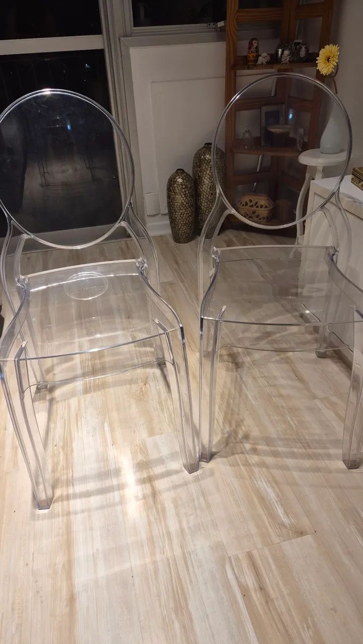 Lote 4 Cadeiras Acrílicas Elizabeth Ghost Transparentes - Foto 4