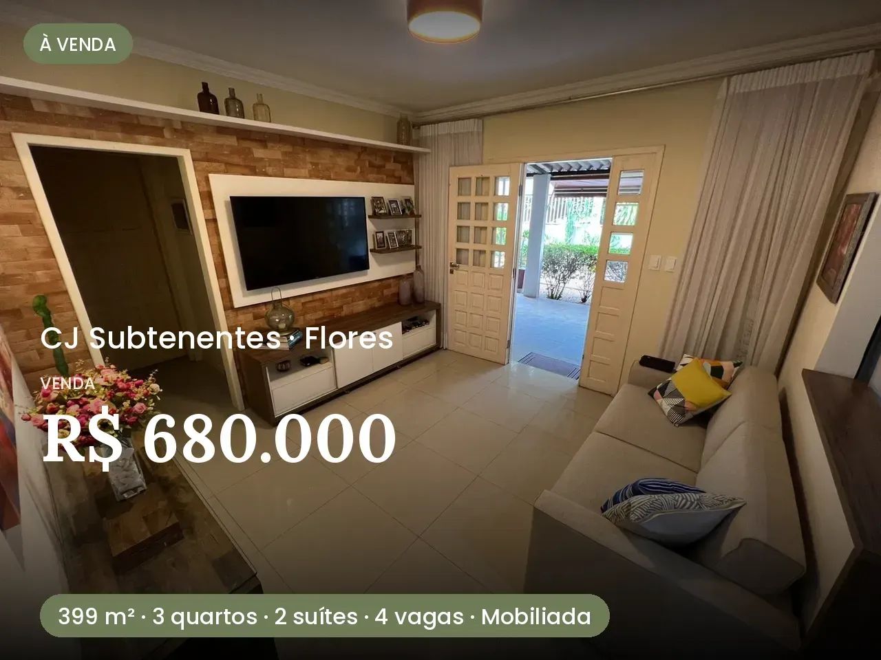 VENDO CASA - CONJUNTO DOS SUBTENENTES - 3 QUARTOS