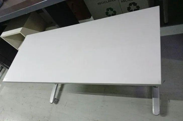 Mesa Cinza Dobrável Para Escritório - Foto 3