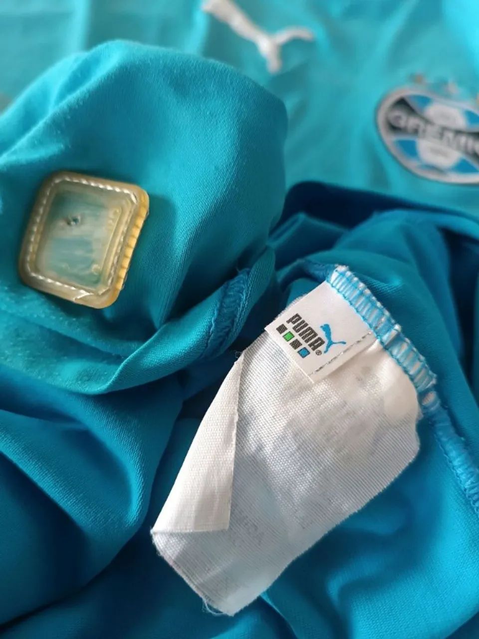 camisa original 2006 grêmio puma celeste tamanho gg - Foto 2