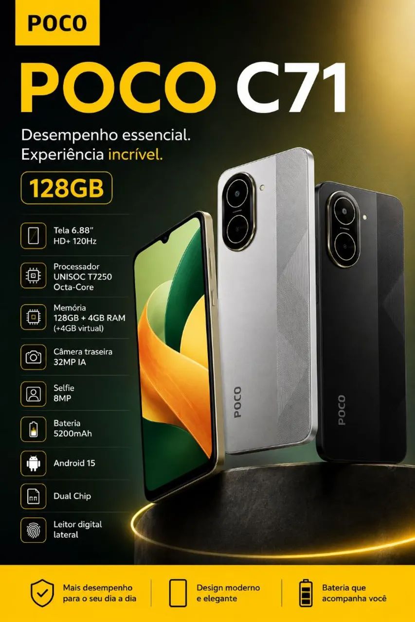 Poco C71 - 128 GB 4 + 4 RAM 