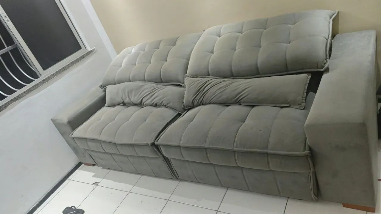 ? SOFÁ RETRÁTIL E RECLINÁVEL DE 2,50 M ? MOLAS ENSACADAS