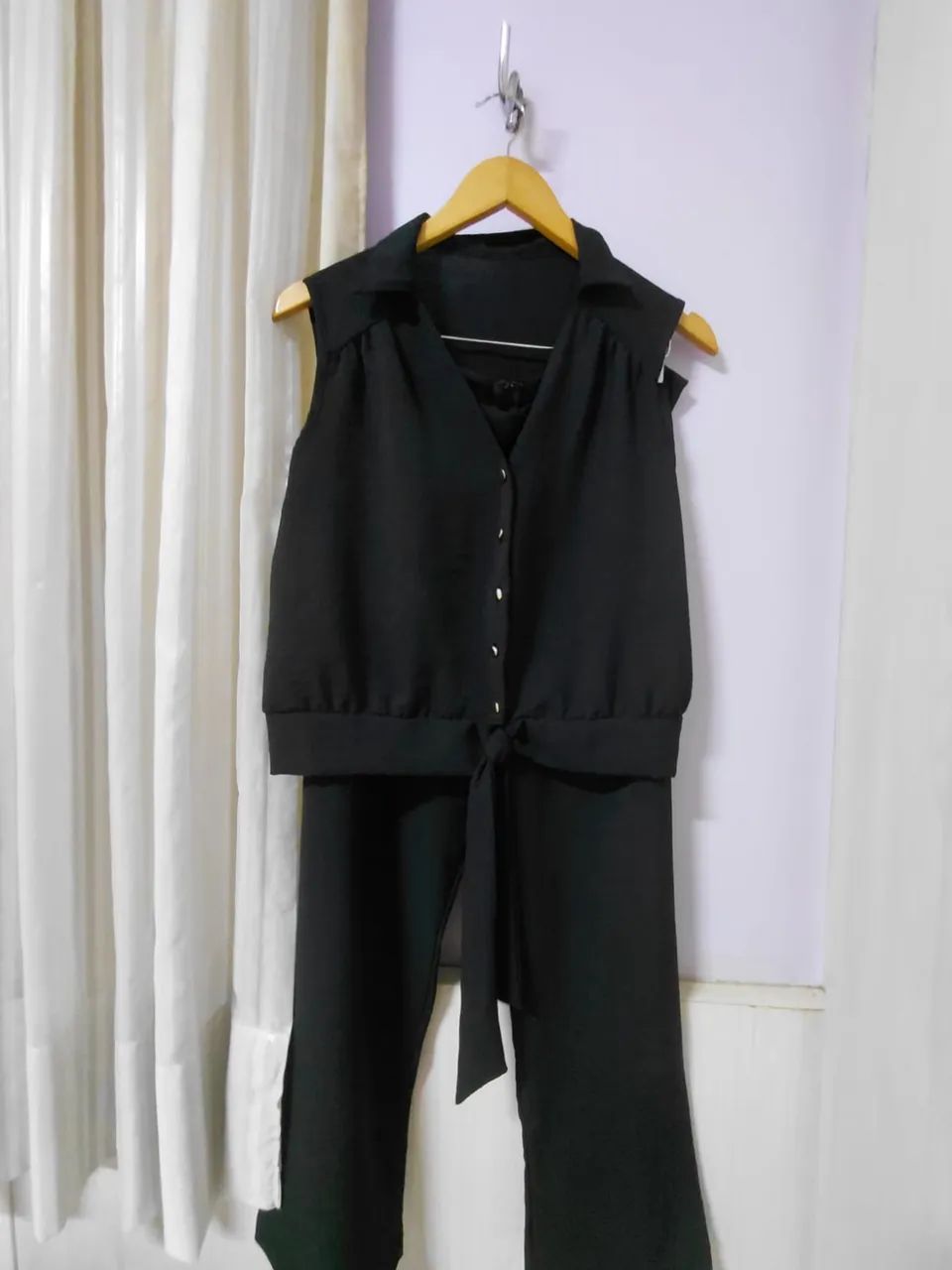 Conjunto de crepe preto