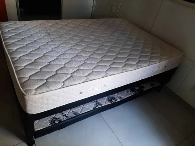 Cama casal com colchão de espuma D45 + cama auxiliar - Foto 2