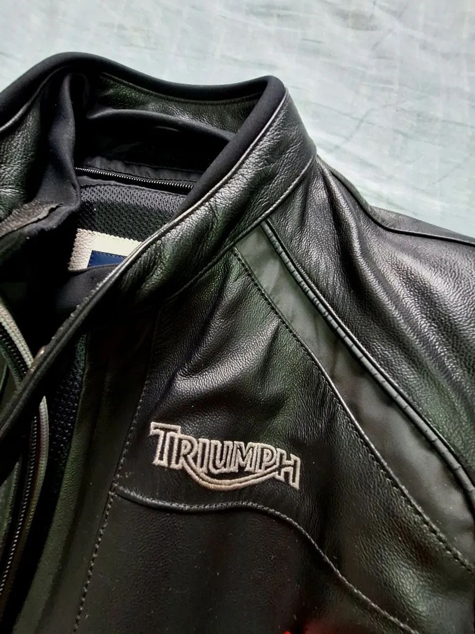 Jaqueta de couro Triumph Motorcycles original 
