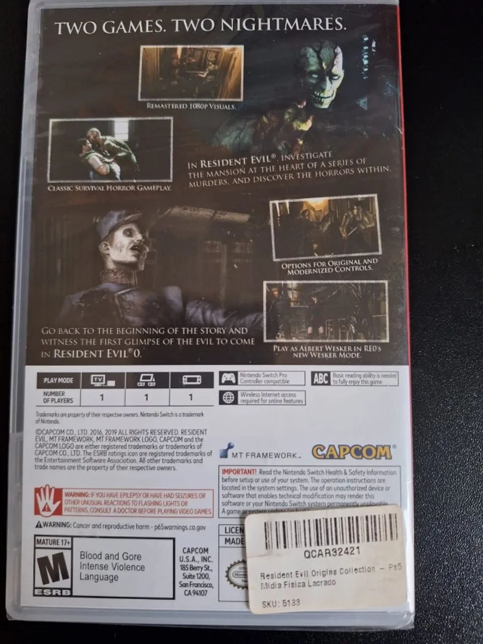 Resident Evil Origins Collection Switch Lacrado - Foto 2