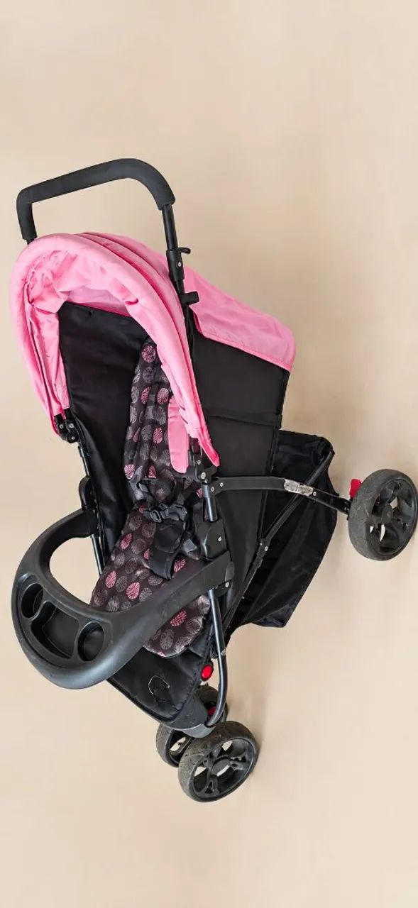 Carrinho de bebê rosa baby style - Foto 4