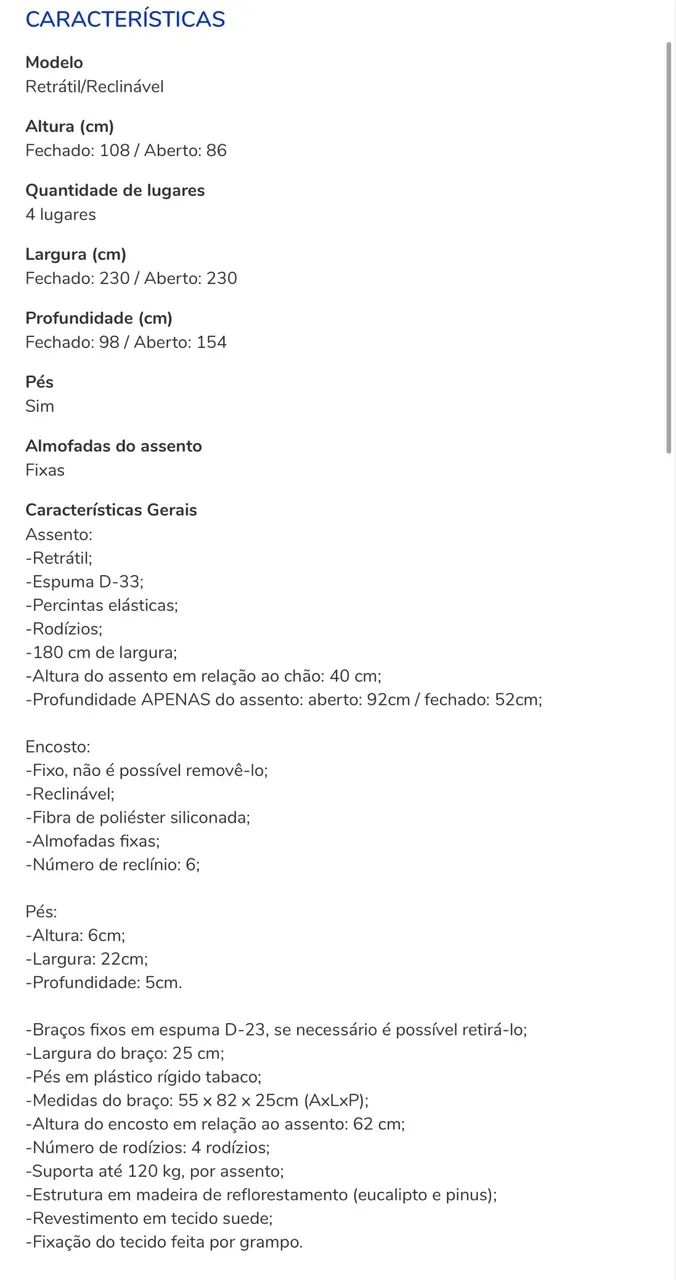 Sofá retrátil cinza  - Foto 4