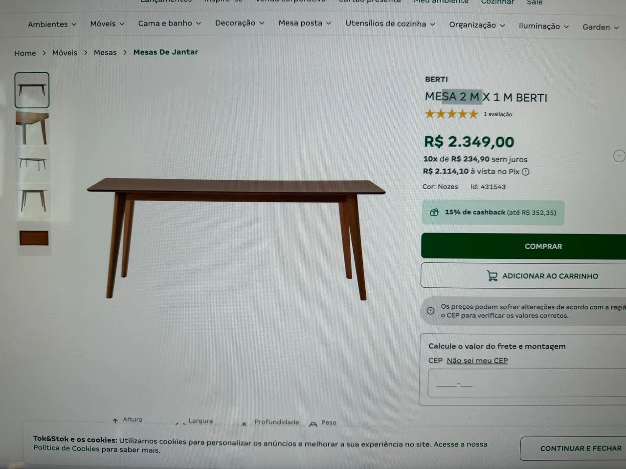 Mesa Tokstok Berti 2mx1m - Foto 3