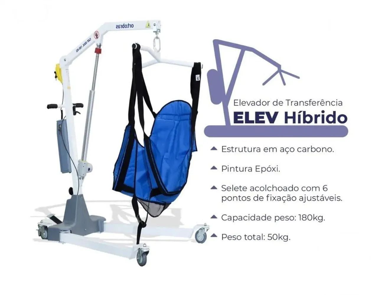 Elevador de transferência elétrico ortobras 180kg... - Foto 2