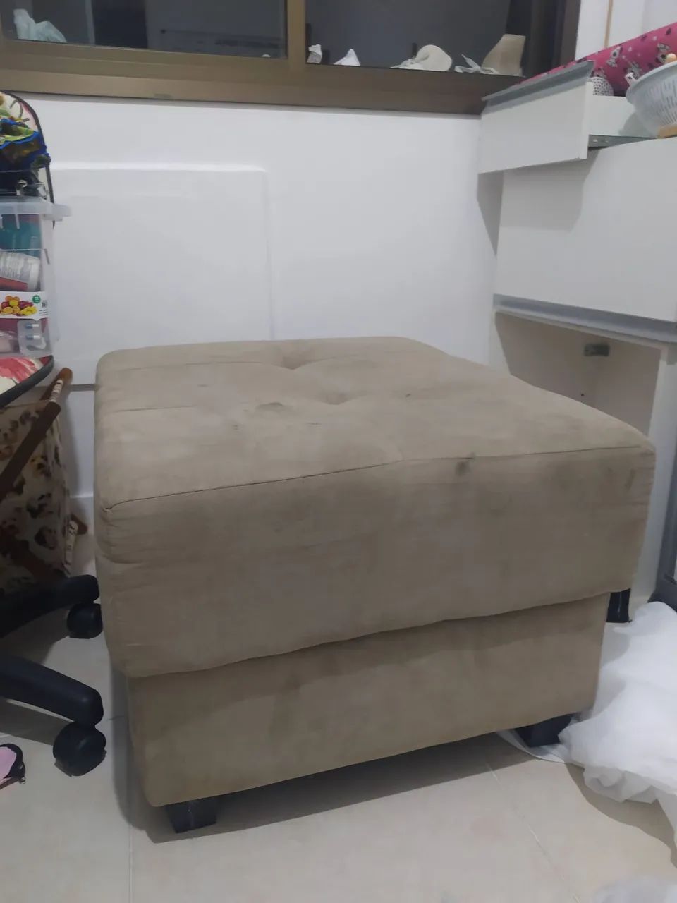 Puff em suede.60x80