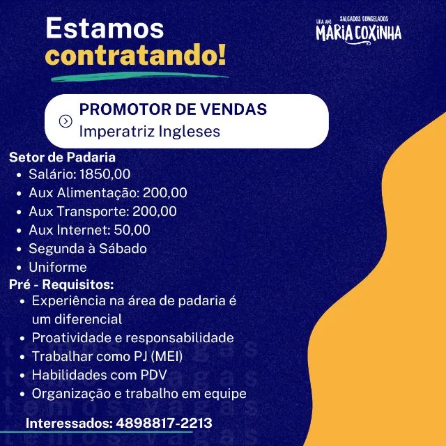 VAGA PROMOTOR IMPERATRIZ INGLESES