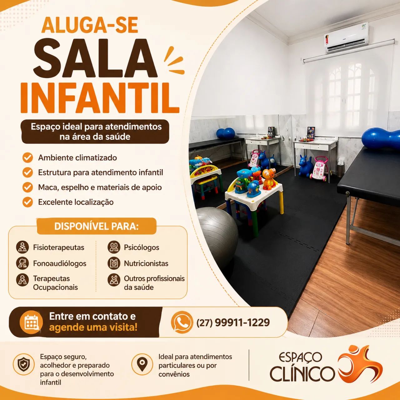 Aluga-se sala infantil para profissionais da saúde 