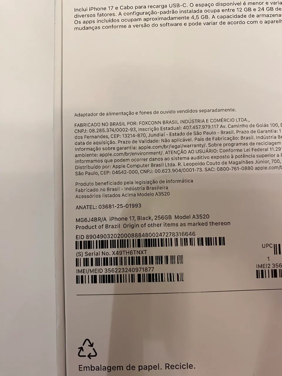 iPhone 17 Black - 256GB - Lacrado - Foto 3