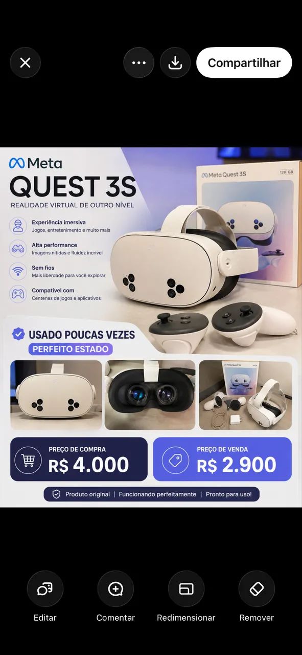 Óculos meta quest 3s 