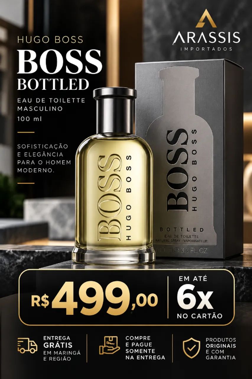 HUGO BOSS BOSS BOTTLED 100ML - R$ 499 