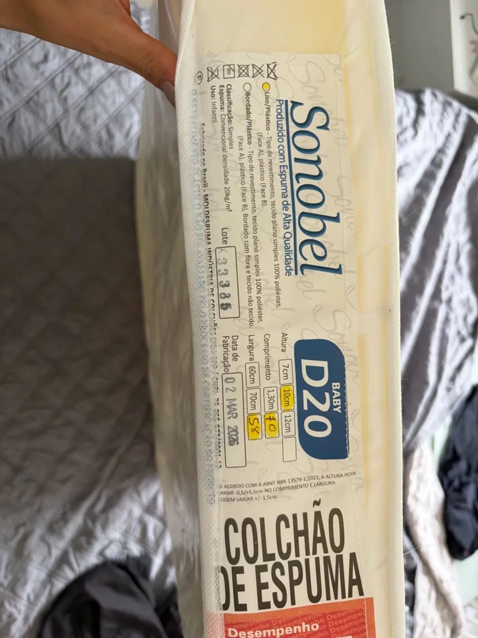 Colchão para mini berço 