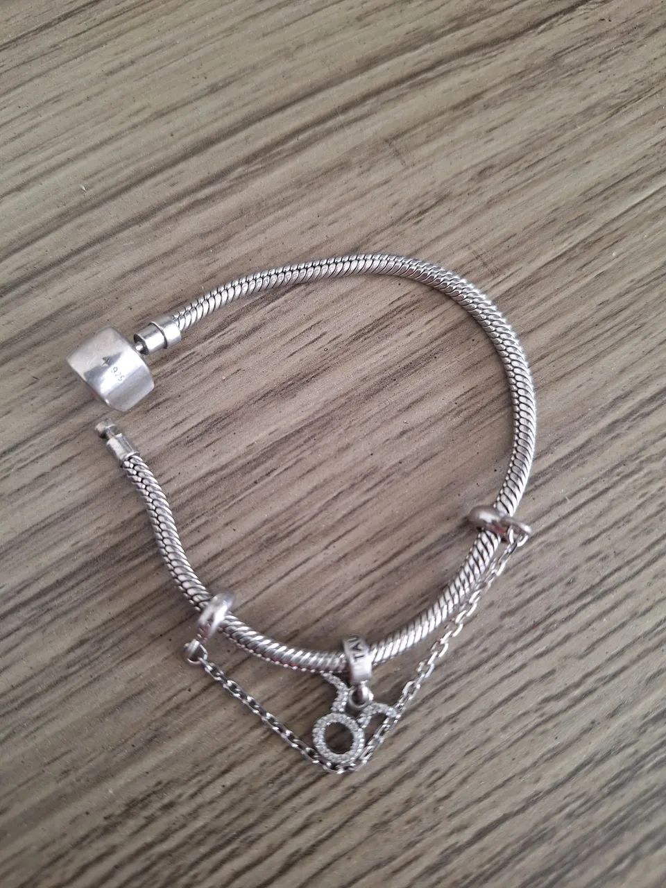 Pulseira prata 925 com Overlock TAM 18