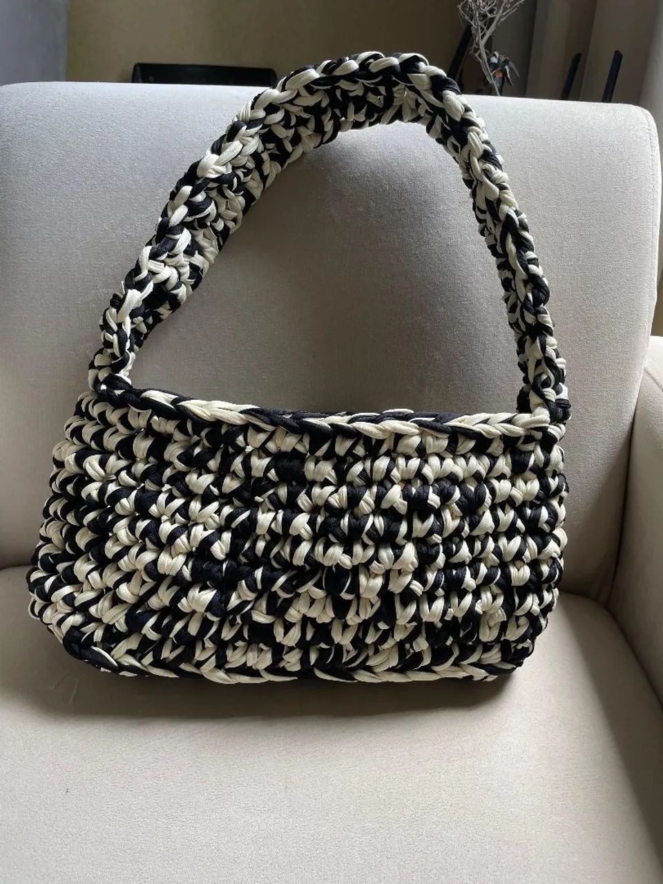 Bolsa crochê fio de malha  - Foto 2