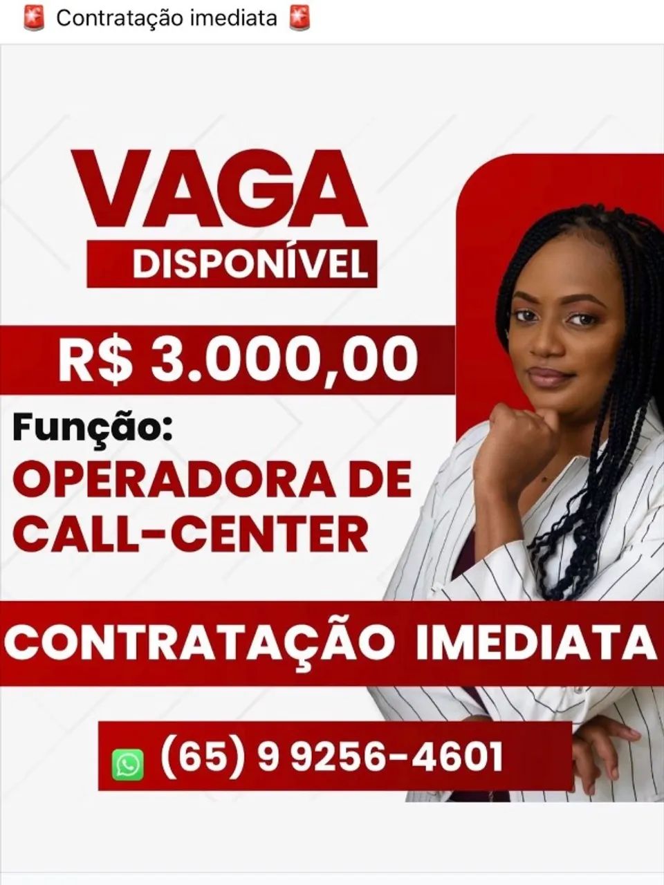 Vendedor de escavadeira hidráulica , período integral. Vaga para Cuiabá-MT